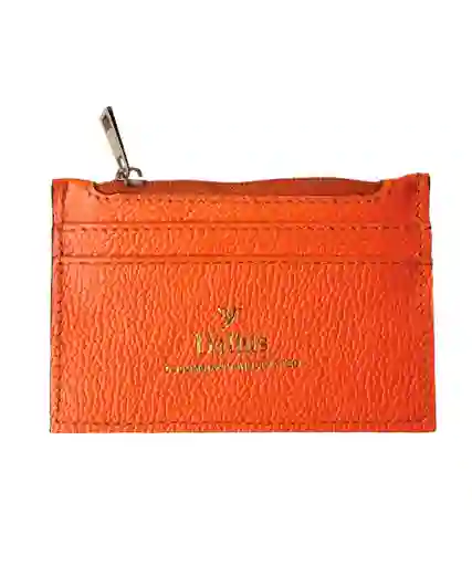 Tarjetero Mini En Cuero Naranja Carrot