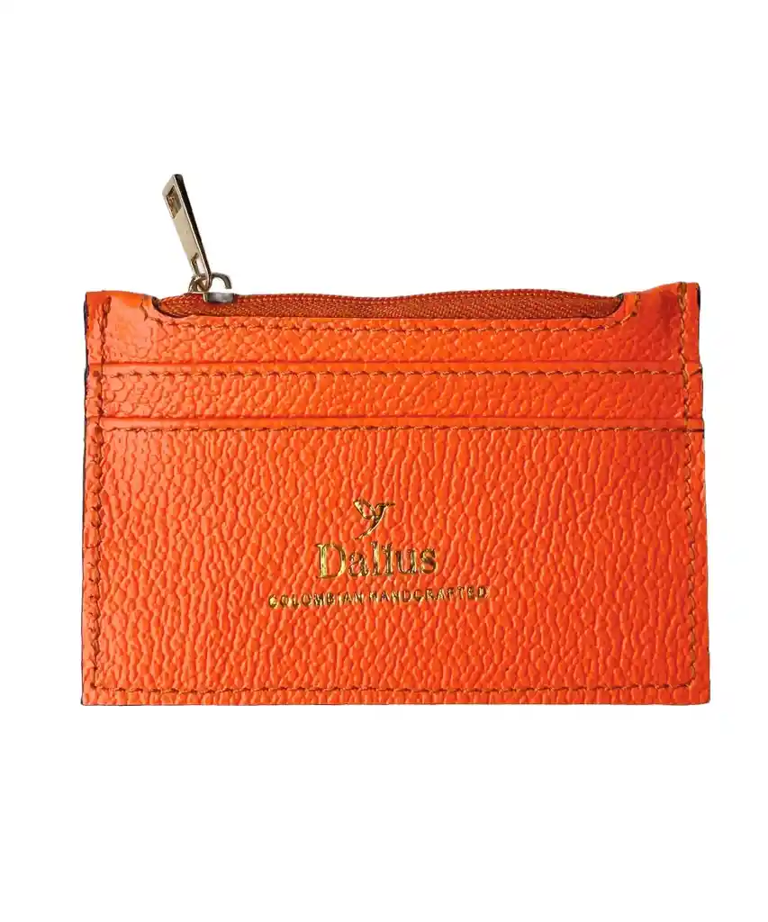 Tarjetero Mini En Cuero Naranja Carrot