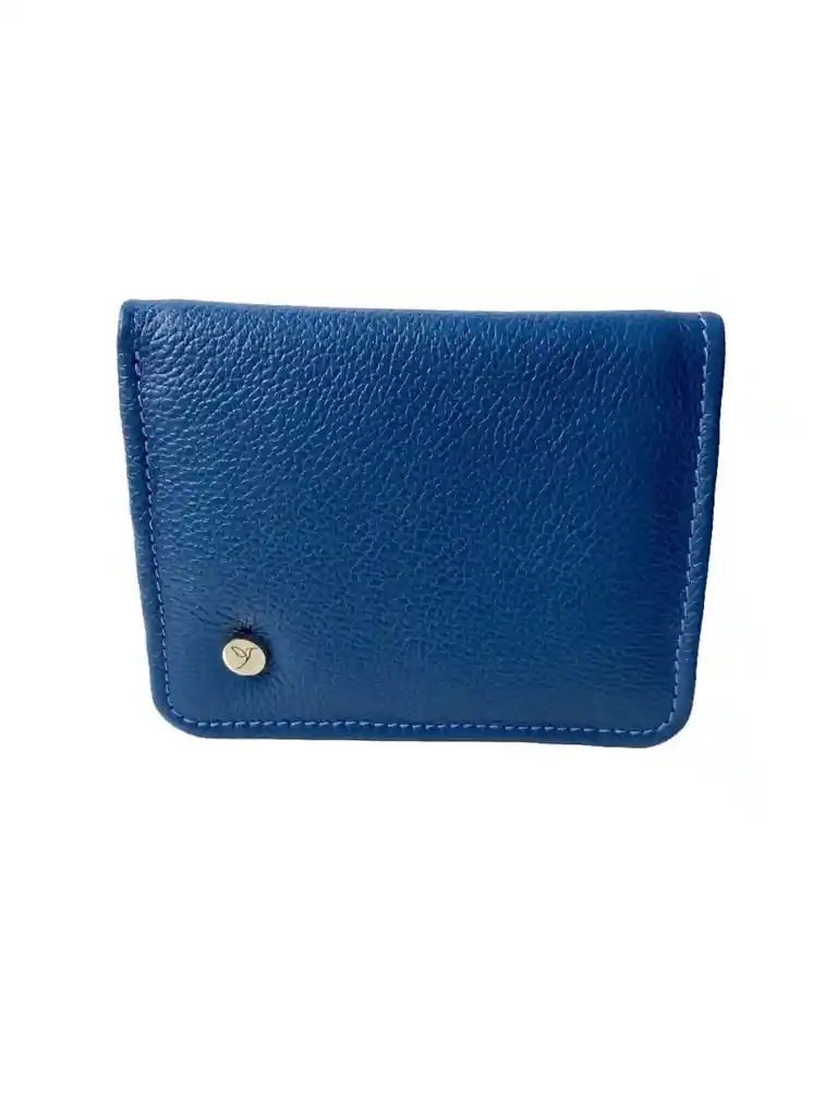 Billetera En Cuero Azul Jeans