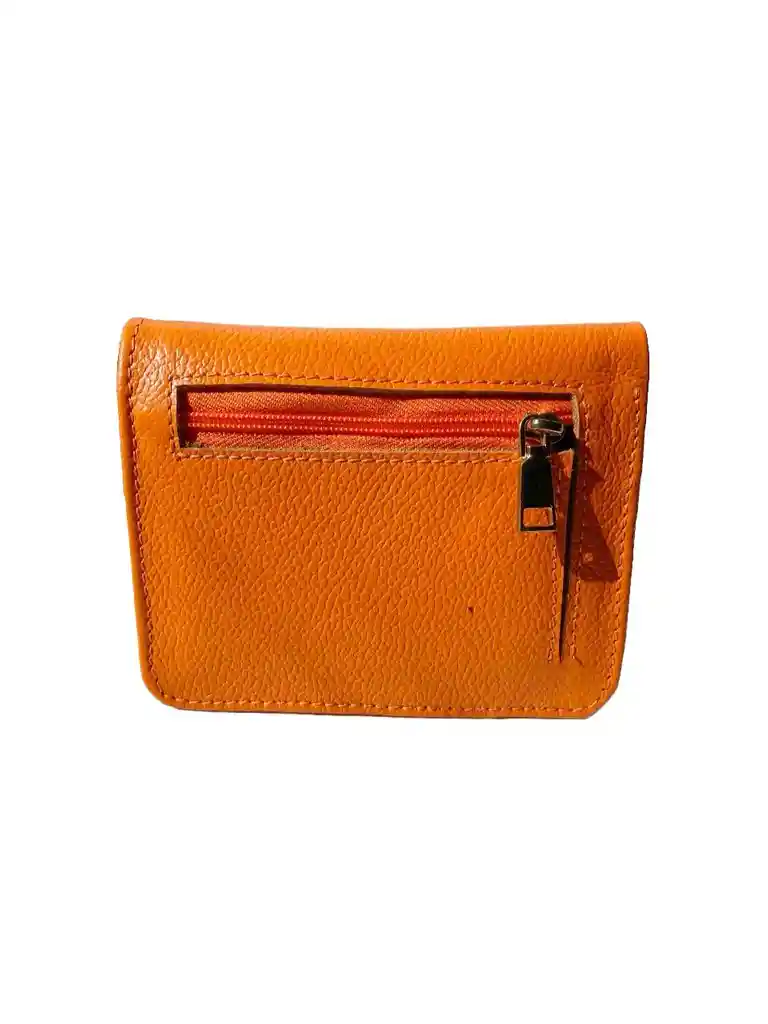 Billetera En Cuero Naranja Carrot