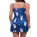 Pijama Color Azul Estampado Conejos Talla L