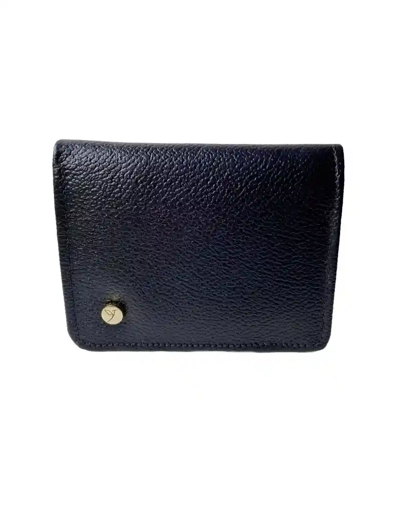 Billetera En Cuero Negro Y Naranja Mix