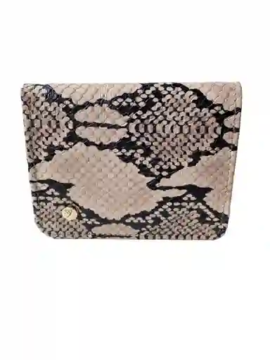 Billetera En Cuero Beige Con Texturas