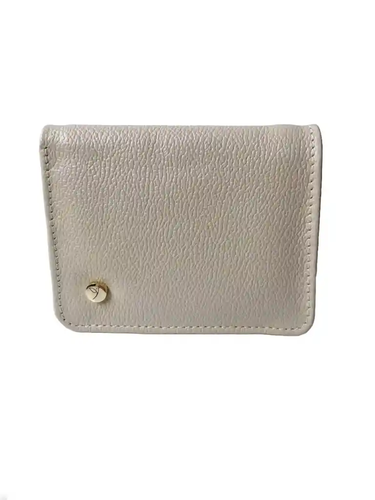 Billetera En Cuero Beige