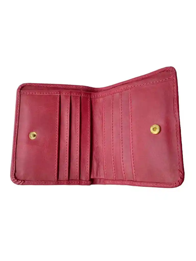 Billetera En Cuero Rojo Gras