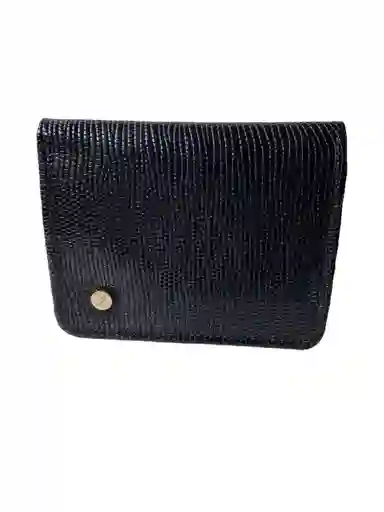 Billetera En Cuero Negro Textura