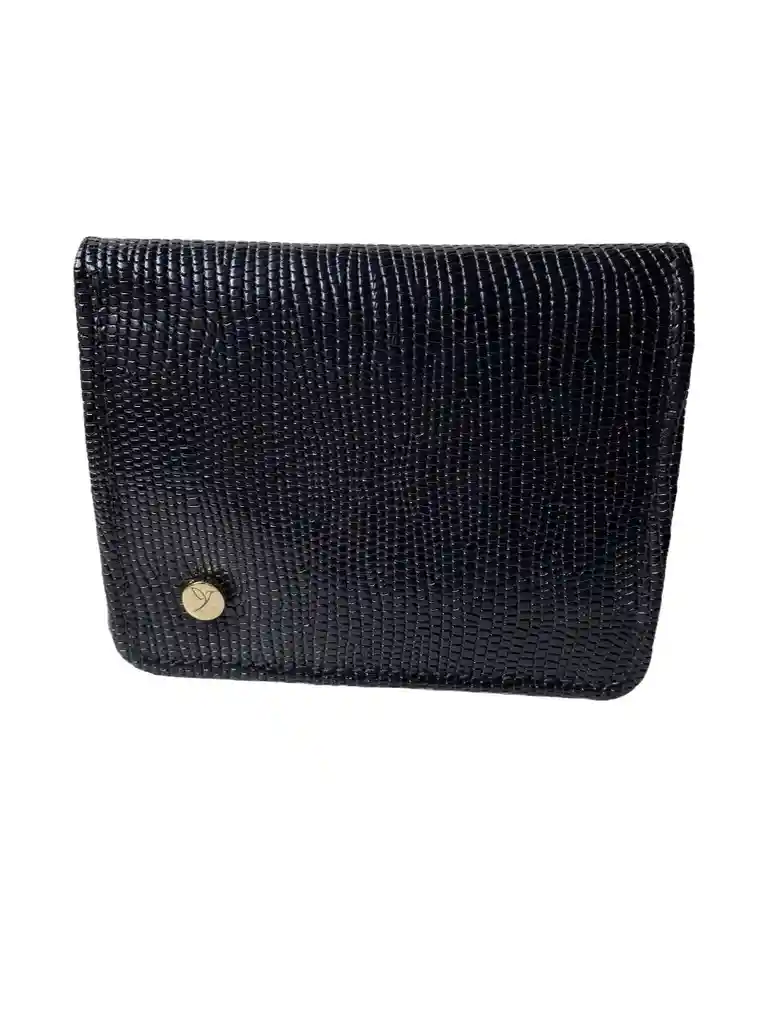 Billetera En Cuero Negro Textura