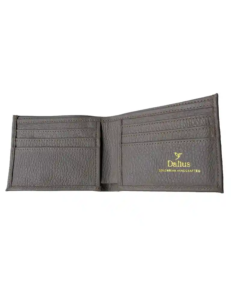 Billetera En Cuero Hombre Café Greige
