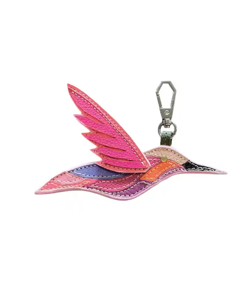 Charm Colibrí, Llavero En Cuero