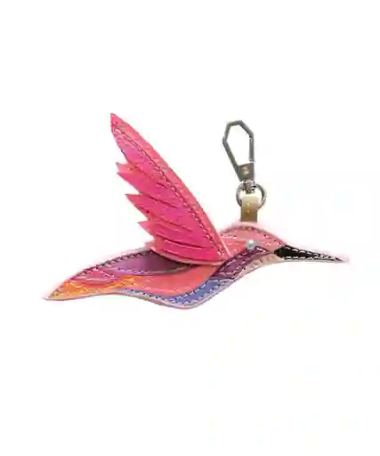 Charm Colibrí, Llavero En Cuero Mix