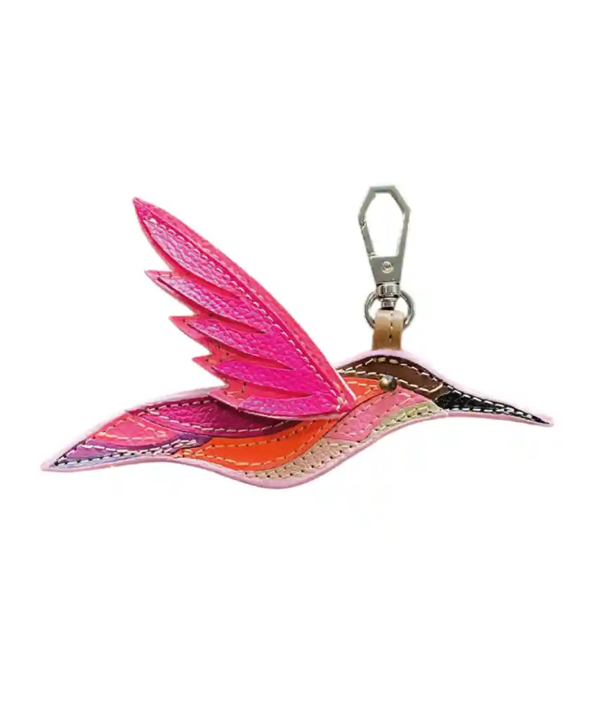 Charm Colibrí, Llavero En Cuero