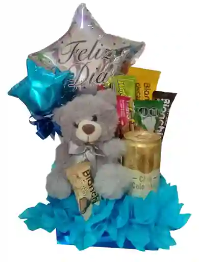 Detalle Sorpresa Para Hombre Ancheta Con Cerveza Y Peluche Toda Ocasión