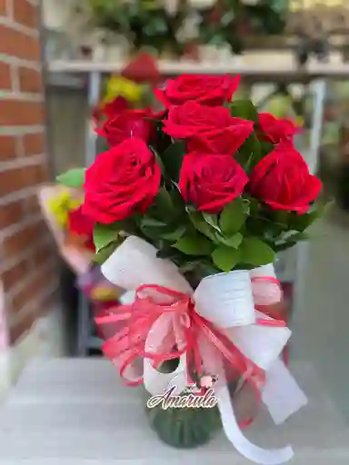 Jarron Con Rosa
