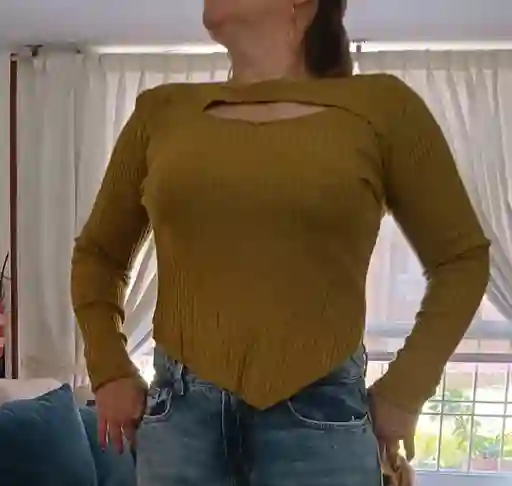 Sweater Cuello , Escote Manga Larga