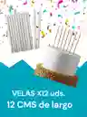 Velas Plateadas Decorativas 12 Cm – Paquete De 12 Con Toque Elegante