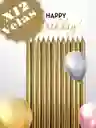 12 Velas Doradas Decorativas – 12 Cm De Elegancia Y Brillo
