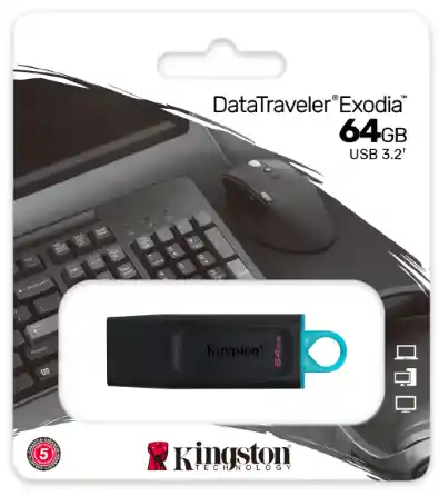 Kingston 64gb Datatraveler Exodia Usb 3.2 Memoria Flash Drive