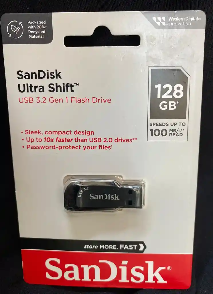Sandisk 128gb Ultra Shift Usb 3.2 Gen 1 Memoria Flash Drive