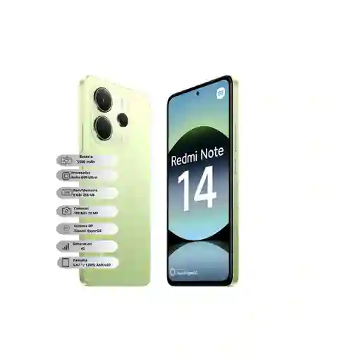 Celular Xiaomi Redmi Note 14 4g 256 Gb 8 Ram Verde