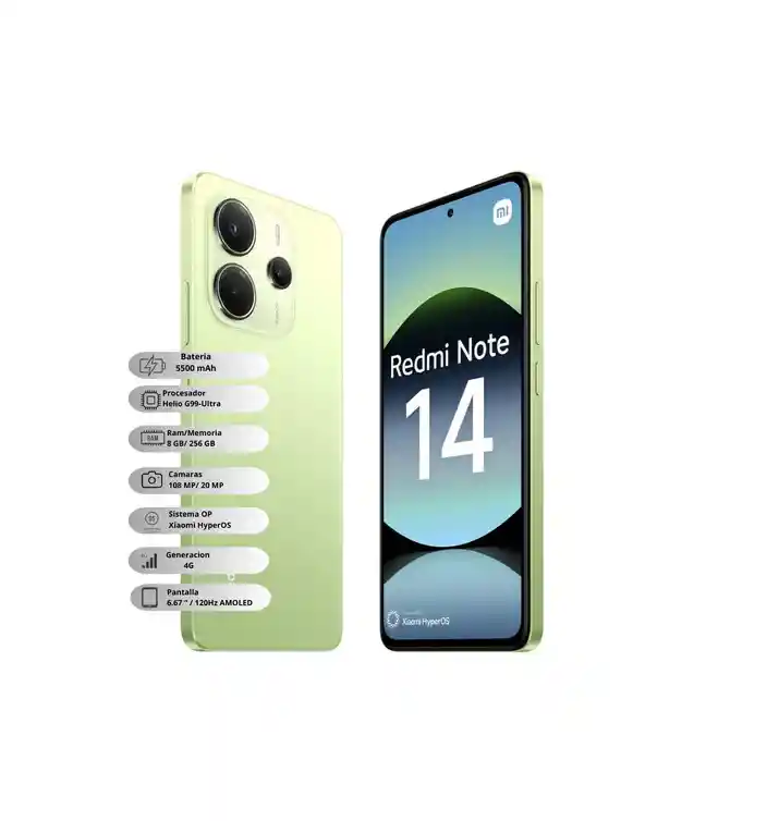 Celular Xiaomi Redmi Note 14 4g 256 Gb 8 Ram Verde