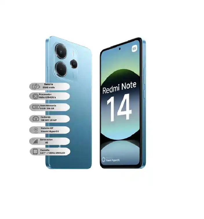 Celular Xiaomi Redmi Note 14 4g 256 Gb 8 Ram Azul
