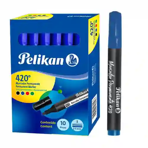 Marcador Permanente Pelikan Azul 420 Cjx10unid