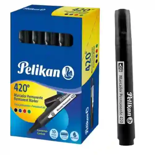 Marcador Permanente Pelikan Negro 420 Cjx10unid