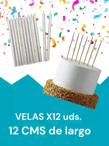 Velas Plateadas Decorativas 12 Cm – Paquete De 12 Con Toque Elegante