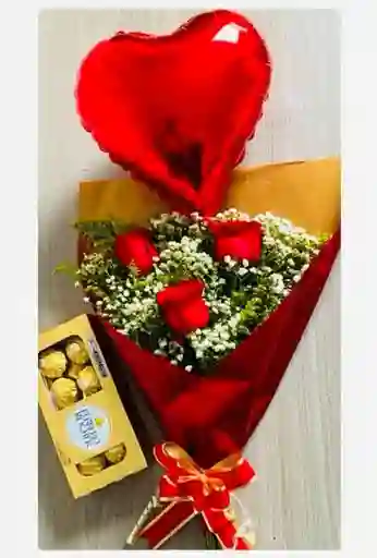 Ramo De Flores Con Chocolates, Regalo Para Mama, Feliz Dia Mamá, Regalo Para Madre ( Arreglo De Rosas, Regalo Para Mujer(