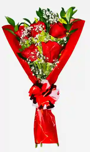 Hermoso Ramo De Rosas Rojas Follaje Para Cualquier Ocasión Para Cumpleaños,para Feliz Día ,
