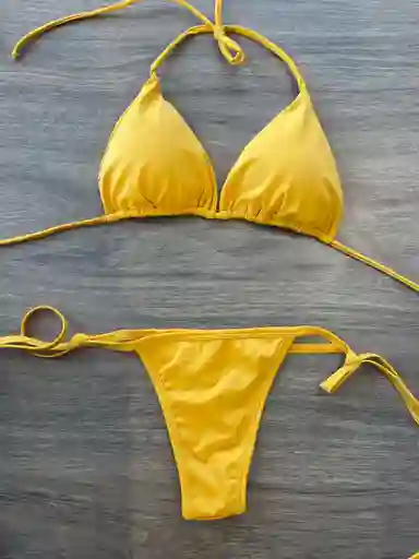 M - Vestido De Baño Brasilero Mostaza