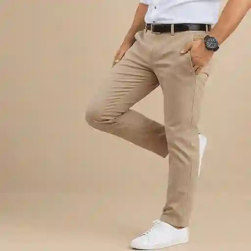 Pantalón En Dril Beige Para Hombre