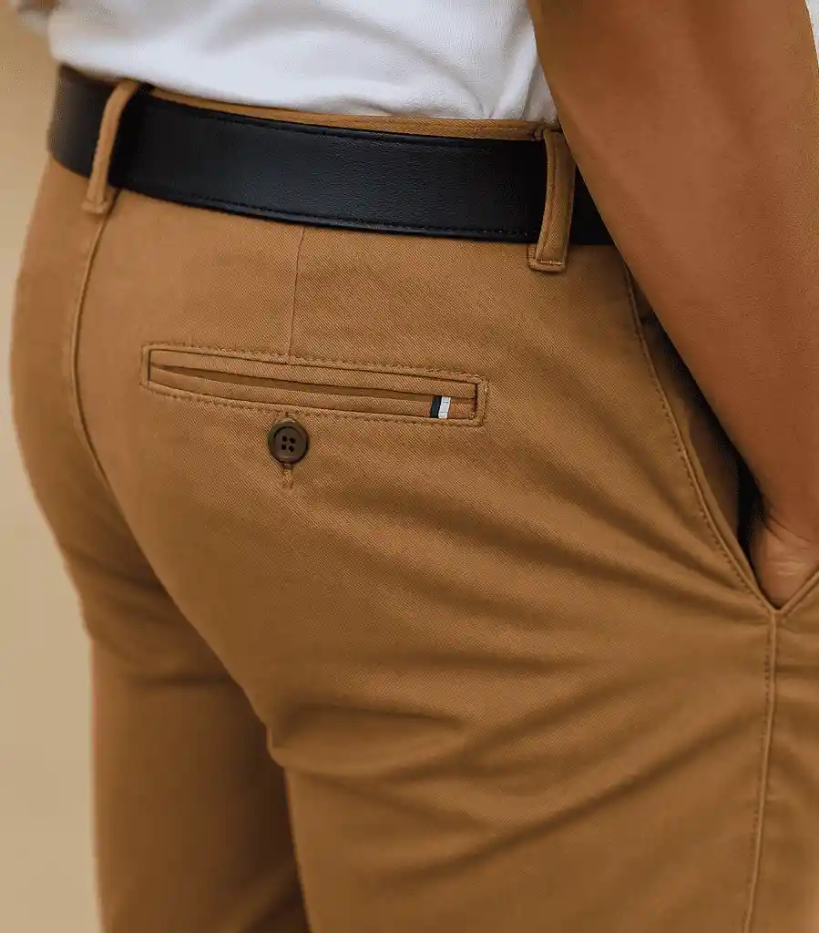 Pantalón En Drill Color Habano Para Hombre