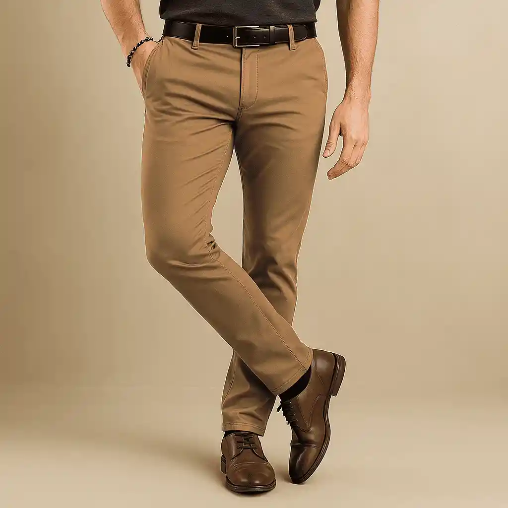 Pantalón En Drill Color Habano Para Hombre