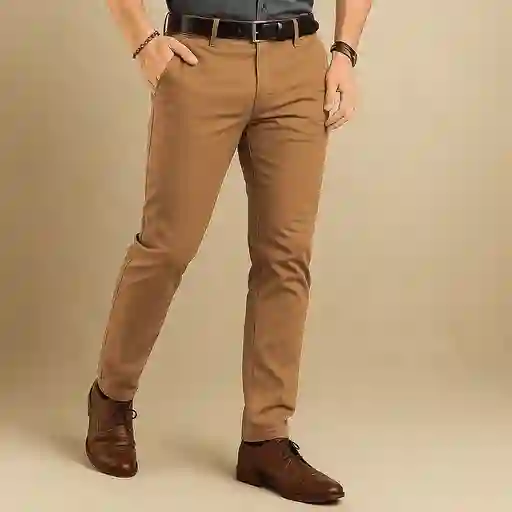 Pantalón En Drill Color Habano Para Hombre