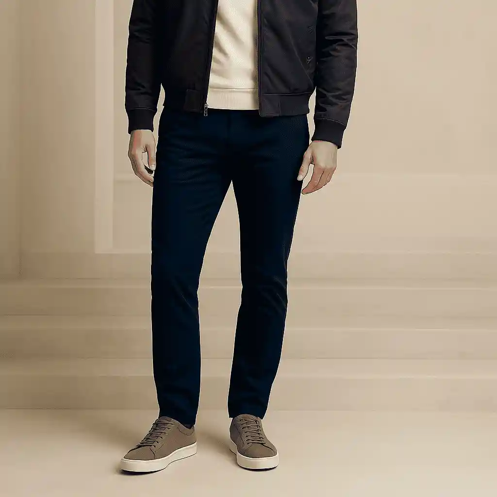 Pantalón En Drill Azul Para Hombre