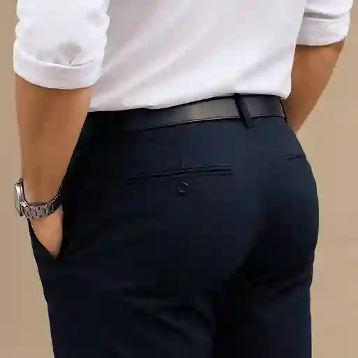 Pantalón En Drill Azul Para Hombre