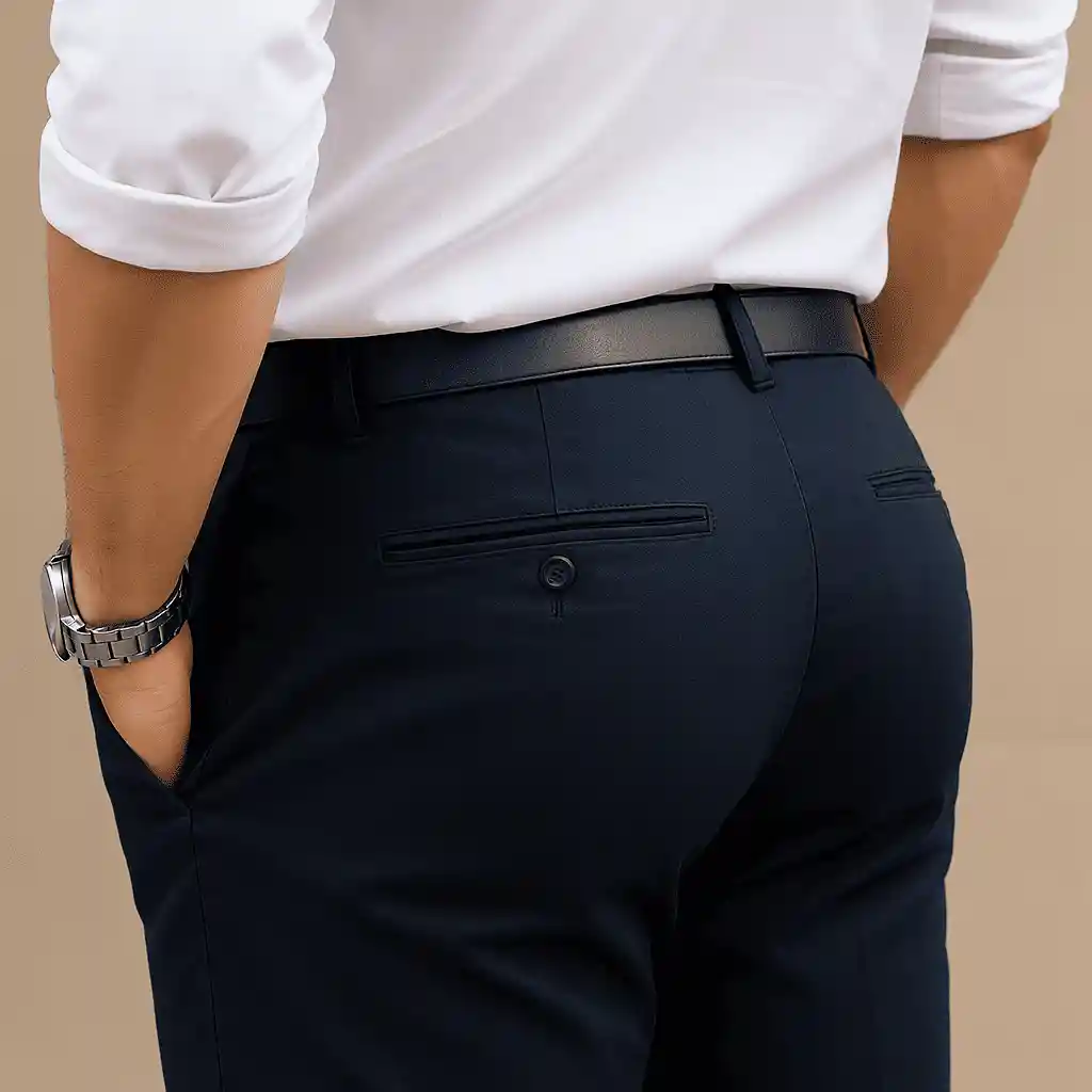 Pantalón En Drill Azul Para Hombre