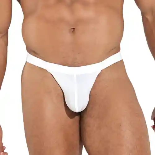 Talla Xxl Sport Thong Tanga Sport Brasilera Hilo Hombre Power Cup (push Up) Microfibra Blanca Blokes