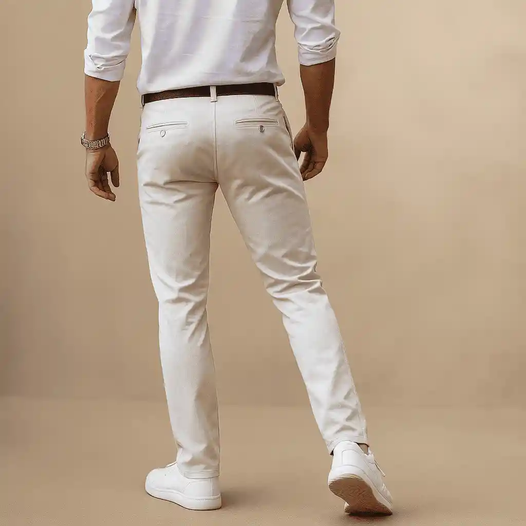 Pantalón En Drill Color Blanco Para Hombre