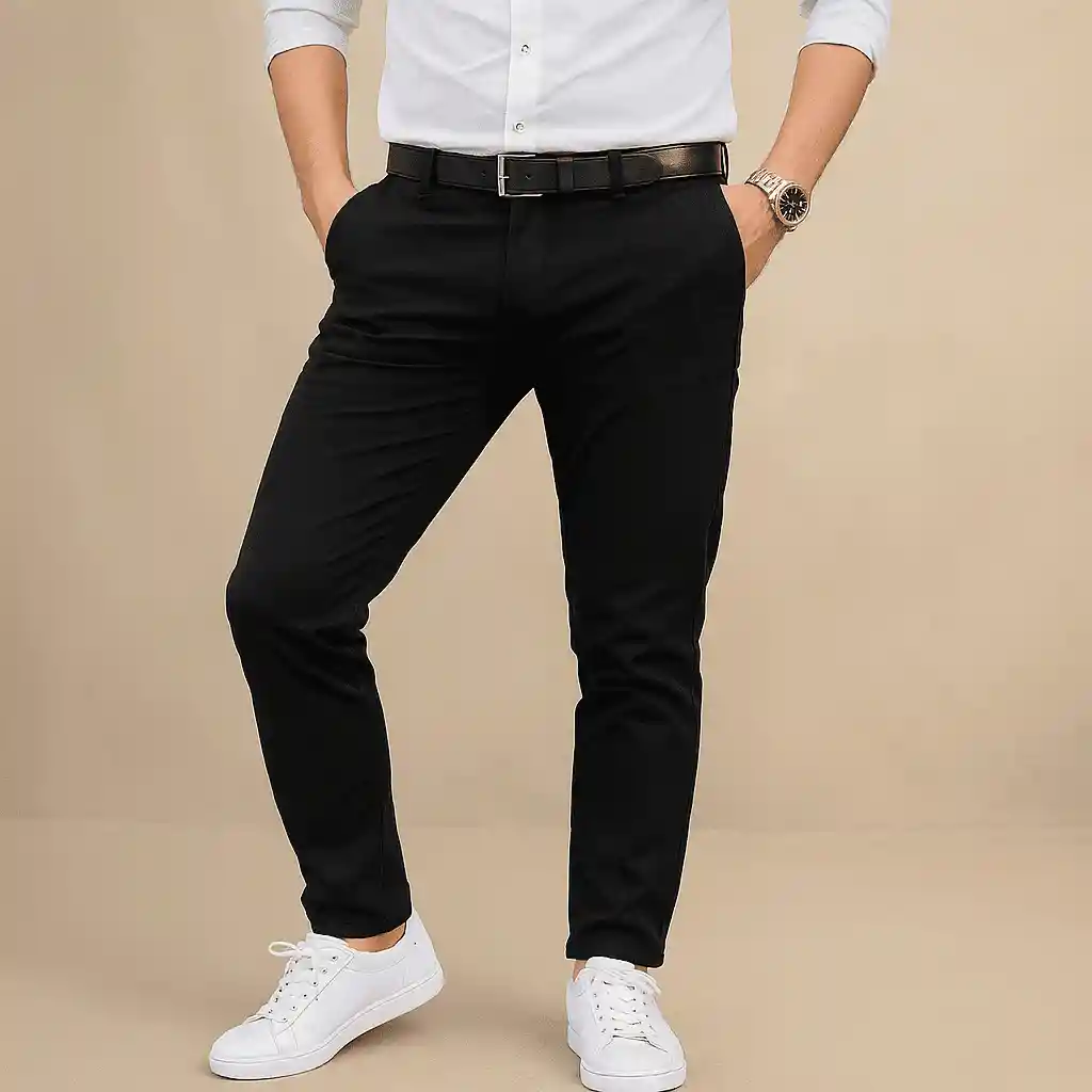 Pantalón Drill Negro Para Hombre