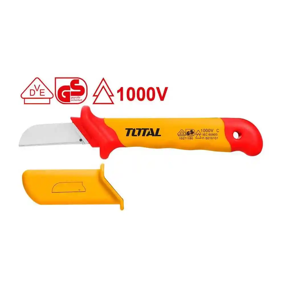 Cuchillo Pela Cable 180mm Aislado Curvo Industrial Total (thick1801)