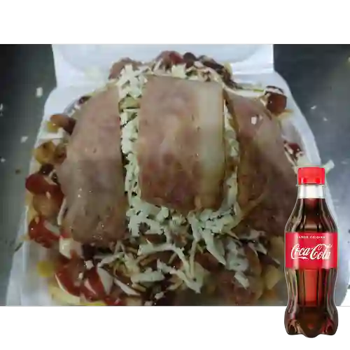 Combo Salchipapa Super Especial + Coca Cola de 250Ml