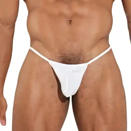 Talla L Elastic Thong Tanga Brasilera Hilo Hombre "t"back Blanca Blokes