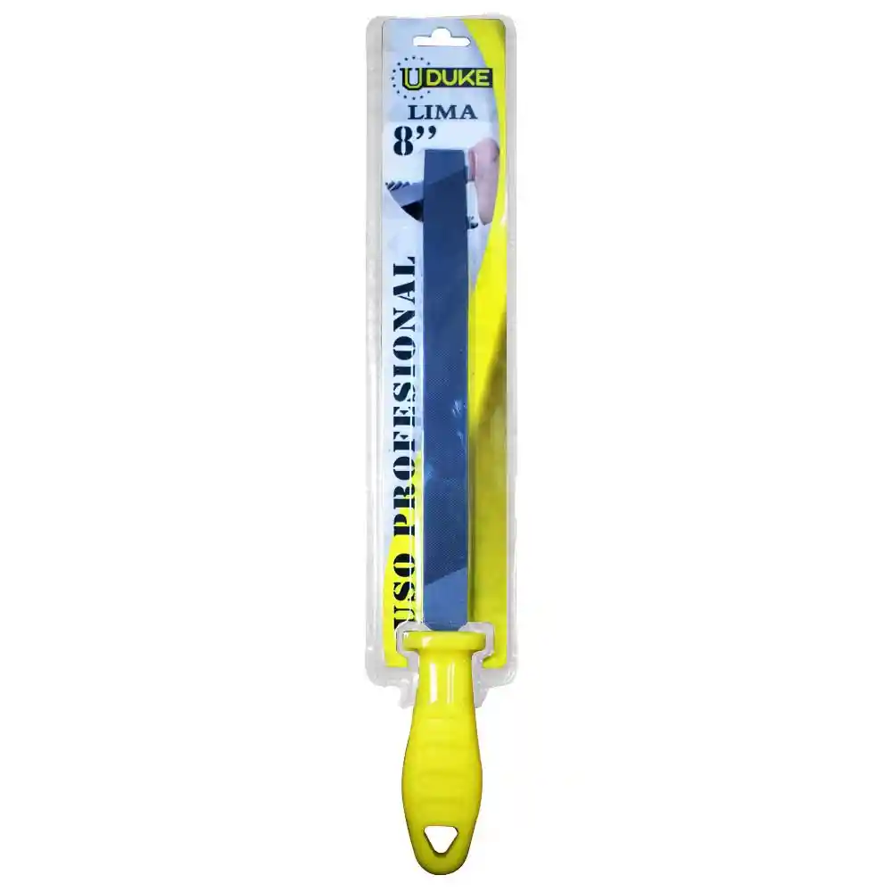 Lima Plana 8" Mango Amarillo Blister Uduke Ht90308