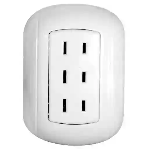 Linea Bk Sobreponer Blanco Toma Triple S/polo Tierra (ht20554a)