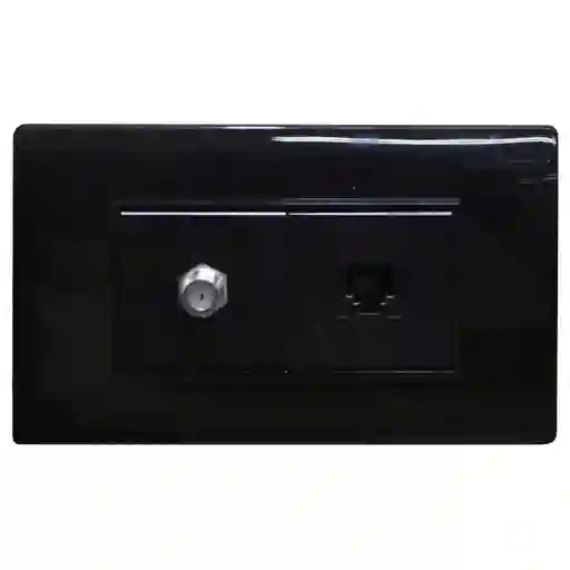 Linea Bk Plus Negra Incrustar Toma Telefono + Tv (118k-78-blk) (ht20726)
