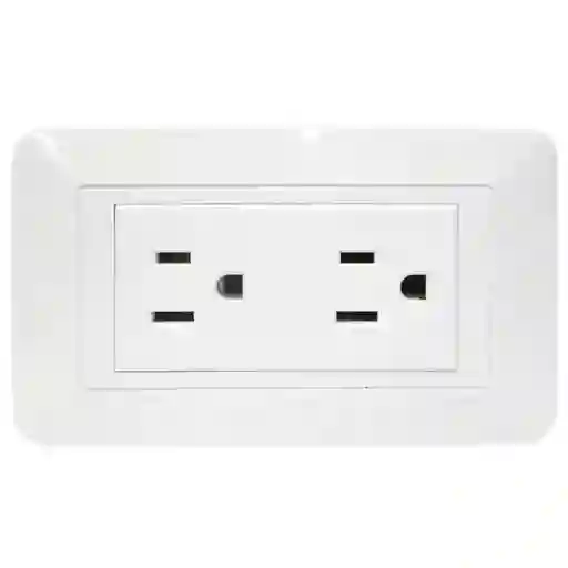 Linea Bk Blanca Incrustar Toma Doble Vharbor 110-220v (118z-06)(ht1521)