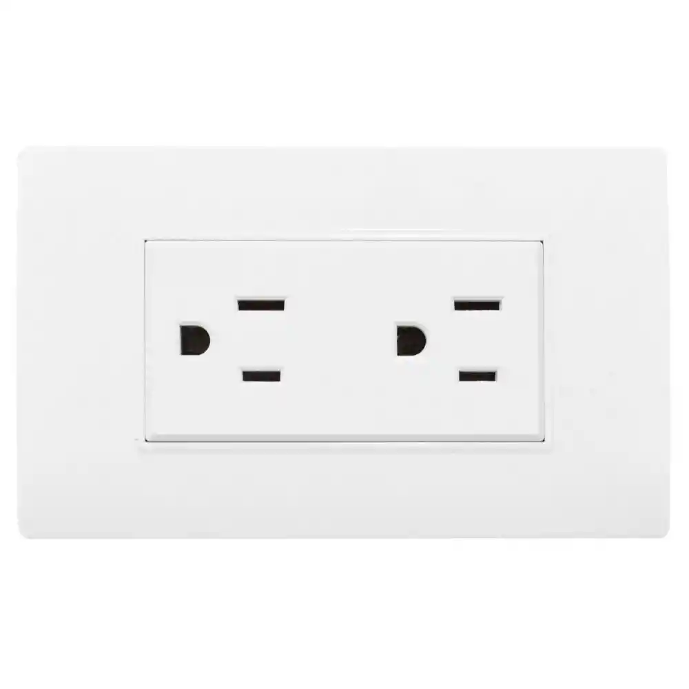 Linea Bk Plus Blanca Incrustar Toma Doble