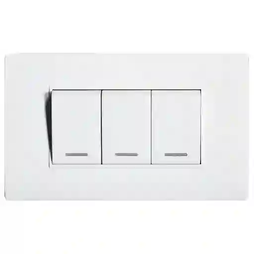 Linea Bk Plus Blanca Incrustar Swiche Triple Conmutable